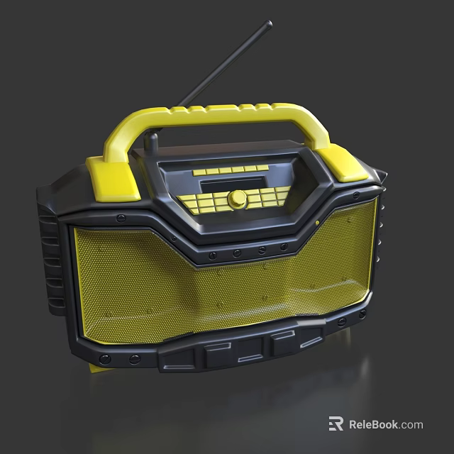 Hardware Tool Portable Black And Yellow Storage Box With Handle For DIY Projects 3d model 