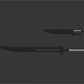 Black Bladed Swords With White Handles Featuring Long And Short Designs