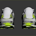 White Gray Black Neon Yellow Athletic Sneakers With Air Cushion Design For Casual Sports Wear