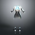 Modern Metallic Fashion Dress With Stylish Long Sleeves And High Heels