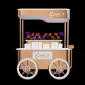 Lianlang Square Functional Carts with Shopping Bags Flower Display and Gold Accents