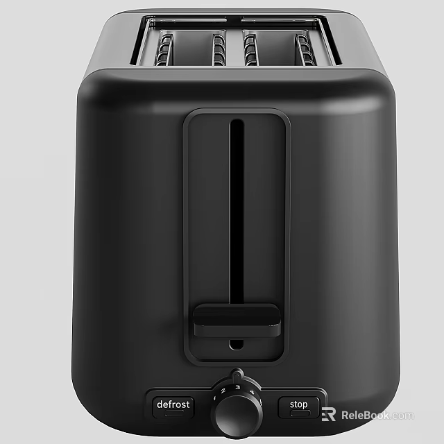 Sleek Black Kitchen Toaster With Modern Design And Practical Functionality For Home Use 3d model 