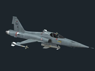 Military Gray Fighter Jet Featuring Pilot in Cockpit And Wing Mounted Missiles 3d model