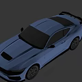 Blue Mustang Two Door Sports Car With Sleek Design And Black Accents