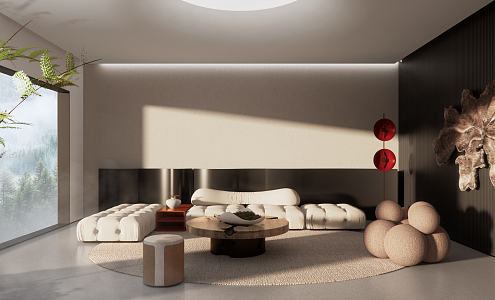 modern living room 3d model