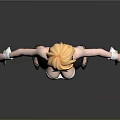 Game Movie Character With Blonde Hair White Top Black Short Dress And High Heels