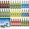 Neatly Arranged Colorful Wine Bottles and Glasses Display with Packaging Box
