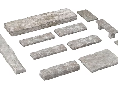 Garden Path Paving With Natural Stone Slabs Various Shapes Sizes And Textured Surfaces For Outdoor Use 3d model