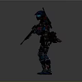 Colorful Armored Sci Fi Character With Creature Inspired Armor Holding Rifle