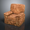 Classic Style Brown Fabric Upholstered Single Seater Armchair With Comfortable Backrest And Armrests