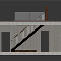 Modern Staircase Design With Wooden Steps Glass Railing And Brick Walls