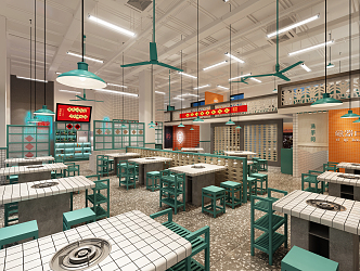 Industrial LOFT Hot Pot Shop 3d model