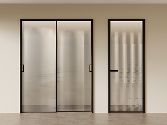 Modern glass door single door double door 3d model