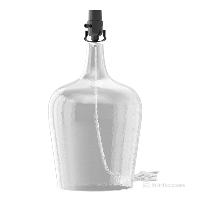 Clear Glass Decorative Bottle With Black Lid For Home Interior Decoration 3d model 
