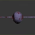 Detailed Bloodstained Ornate Sword With Twisted Hilt And Gemstone Accent