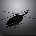 Green Utility Helicopter 3D Render with Detailed Exterior on Gray Background