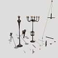 Classic Vintage Lighting Combination With Candelabra Floor Lamp Lantern And Decorative Pieces
