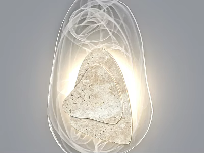 Contemporary Wall Lamp Featuring Transparent Frame And Layered Stone Design With Warm Light 3d model