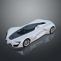 White Sleek Modern Supercar with Futuristic Aerodynamic Body Black Roof and Alloy Wheels