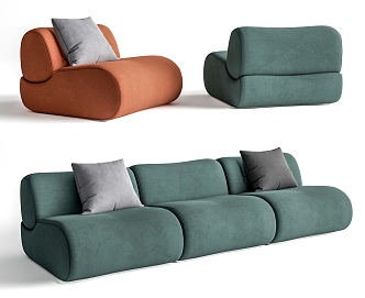 Modern Combination Sofa Multiplayer Sofa 3d model