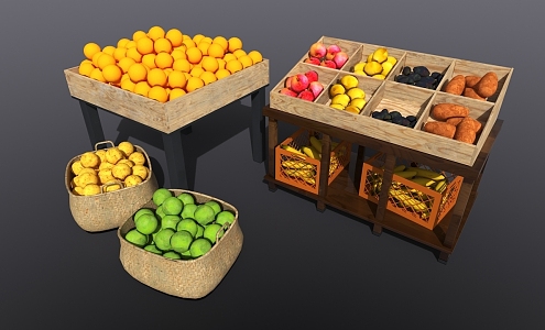 Fruit stand shelf 3d model