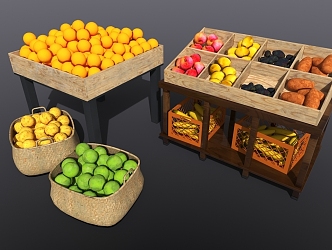 Fruit stand shelf 3d model