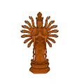Exquisite Wooden Guanyin Sculpture with Thousand Hands and Eyes on Lotus Base Intricate Carving