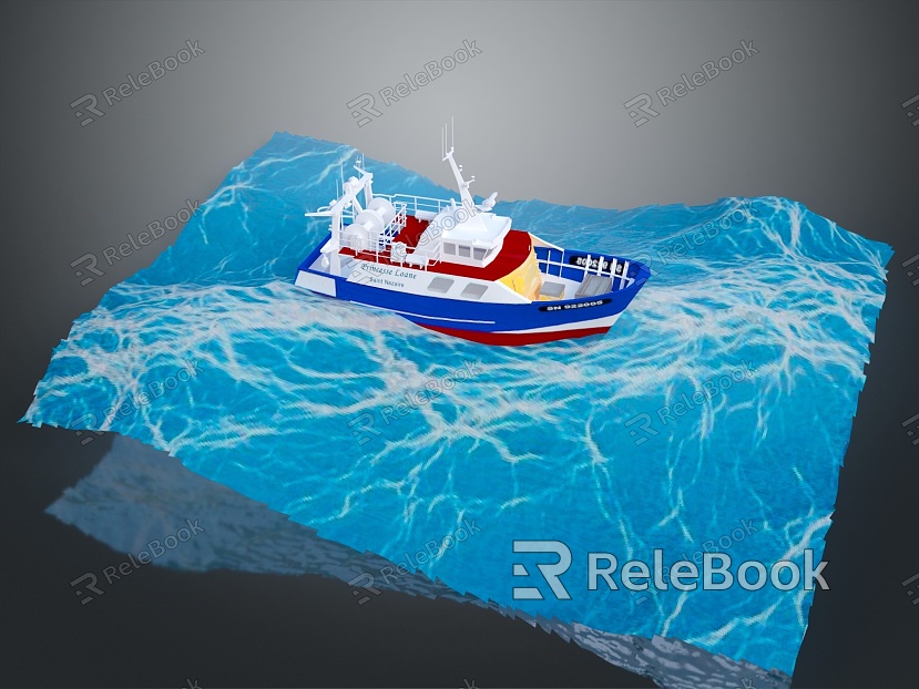 Modern Boat Small Boat Small Wooden Boat Fishing Boat Speedboat model