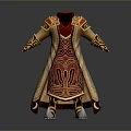 Ornate Red and Gold Robe with Intricate Traditional Patterns and Elegant Design