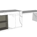 Sleek Modern Dining Table Design With Marble Top And Wooden Cabinets