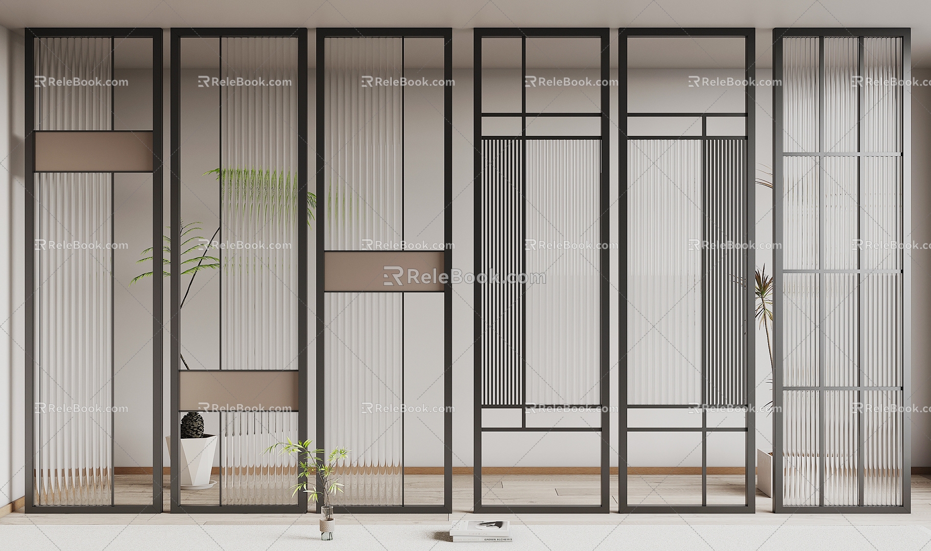 Iron glass partition 3d model