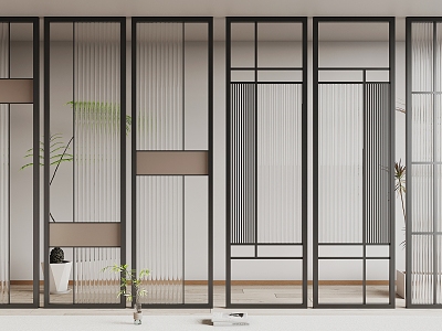 Iron glass partition 3d model