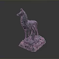 Decorative Deer Sculpture For Home Decor With Stone Base And Ornaments
