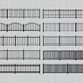 Various Metal Fence Styles Showcasing Diverse Design Patterns And Shapes 3d model