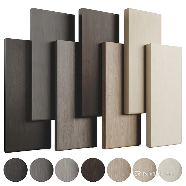 Wood Panel Color And Texture Display With Various Brown Beige And Neutral Tones 3d model 