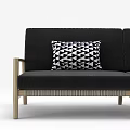 Modern Casual Sofa Set With Gray Cushions Wicker Accents And Patterned Pillows Design
