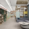 Book Art Decorated Modern Interior With Large Windows Sofa Bar Counter And Decorative Paintings