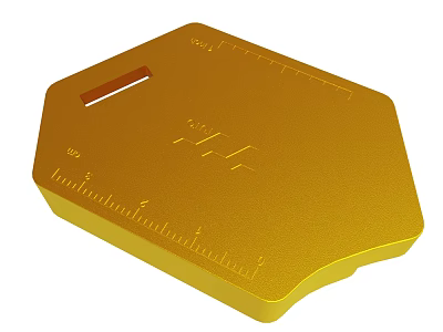 Golden Hexagonal Measuring Tool With Ruled Markings And Red Indicator Strip 3d model