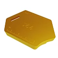Golden Hexagonal Measuring Tool With Ruled Markings And Red Indicator Strip
