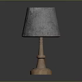 Simple Table Lamp Design With Gray Lampshade And Wooden Base