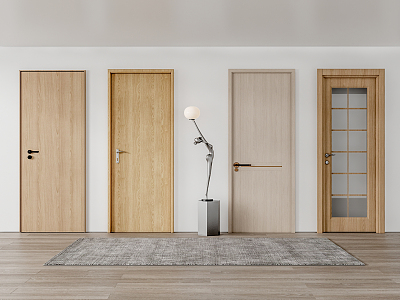 Modern swing door single door wooden door model