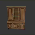 Traditional Wooden Cabinet With Upper Glass Door And Lower Drawers And Cabinets Design