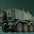 Green Painted Modern Military Armored Vehicle With Turret Multi Wheel And Headlights