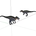 Two Realistic 3D Velociraptor Dinosaur Models Standing On White Background 3d model