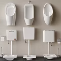 Wall Mounted Urinal Design For Modern Bathroom With Water Tank And Fixtures
