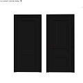 Stylish Black Interior Hinged Doors With Classic Panel Design And Gold Handles 3d model