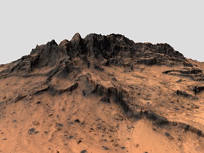 Modern Mars Terrain Mountain Range Dune Desert Rock Sandy Desert Peak 3d model