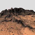 Modern Mars Terrain Mountain Range Dune Desert Rock Sandy Desert Peak 3d model