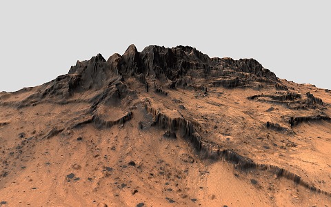 Modern Mars Terrain Mountain Range Dune Desert Rock Sandy Desert Peak 3d model