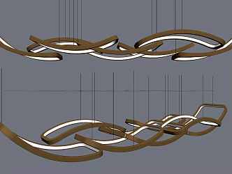 Light Luxury Chandelier Metal Decorative Chandelier Combination 3d model
